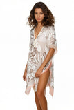Pool to Party Kaftan One Size / Blush Be My Lover Blush Print Coverup Caftan
