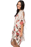 Pool to Party Kaftan One Size / Ivory / 100% Poly Open Shoulder Dress in Summer Romance