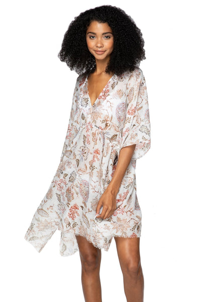 Pool to Party Kaftan One Size / Ivory / 100% Poly Victorian Floral Isle Dress