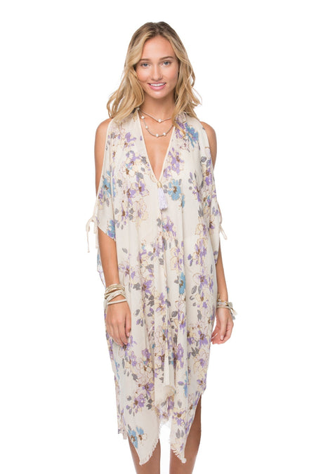 Keyhole Sun Dress in Peony Print
