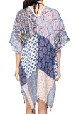 Pool to Party Kaftan One Size / Marisa Patches | Blue / Marisa Patches _ Bl Marisa Patches Print | Braided Kaftan | Blue