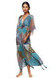 Pool to Party Kaftan One Size / Multi / 100% Poly Picnic Patchwork Poolside Maxi Dress