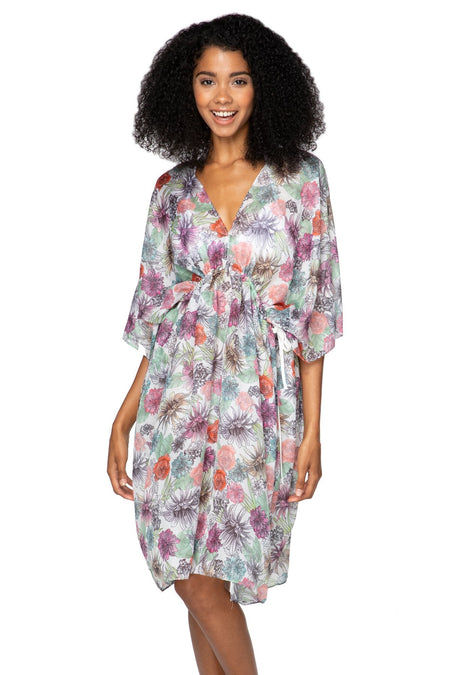 Rita Reversible Sun Dress Coverup in Soft Spot Print