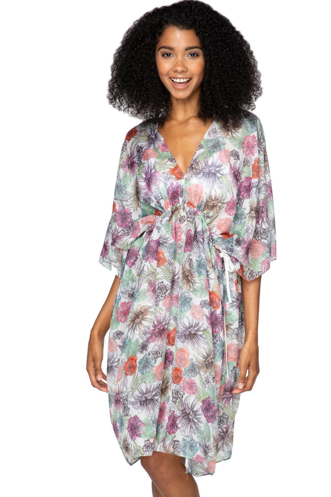 Pool to Party Kaftan One Size / Multi / 100% Poly Tropical Oasis Isle Dress