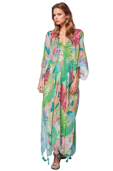 Maxi Tassel Dress in Dreams in Paradise Print