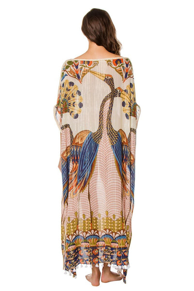 Pool to Party Kaftan One Size / Multi / 97% Cotton /3% Lurex Medieval Tapestry | Farrah Kaftan Maxi Dress