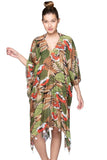 Pool to Party Kaftan One Size / Multi Lotus Pathway Print V-Neck Sun Dress in Multi