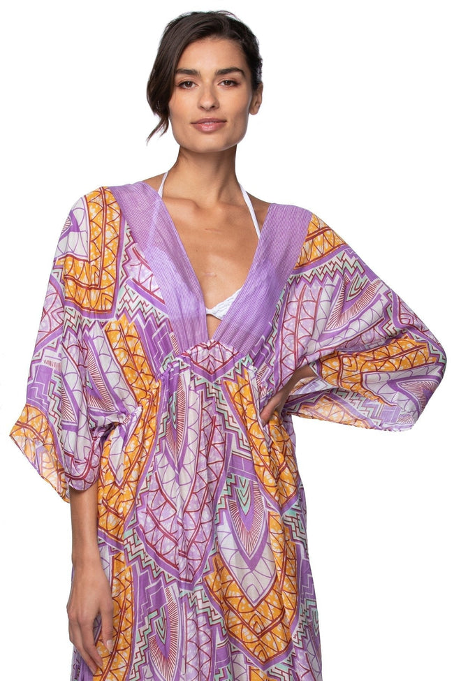 Pool to Party Kaftan One Size / Muted / 50% Modal/50% Viscose Wonderland Poolside Maxi Dress