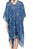 Pool to Party Kaftan One Size / Navy Bandana Bandit Print Coverup Beach Kaftan