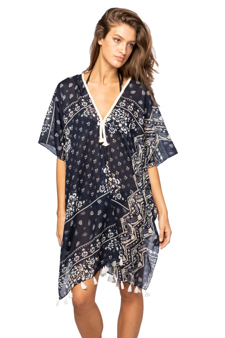 Colorful Spring Print Coverup Up Kaftan