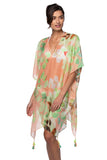 Pool to Party Kaftan One Size / Peach Sweet Pea V-Neck Dress in Peach