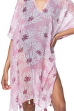 Pool to Party Kaftan One Size / Pink Weekend in Paris V-Neck Coverup Dress in Pink