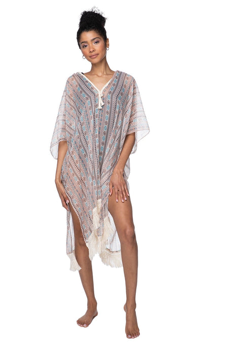 Colorful Spring Print Coverup Up Kaftan