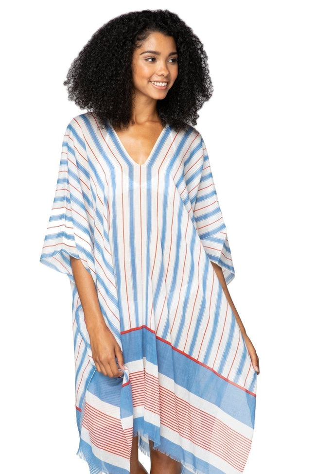 Pool to Party Kaftan One Size / Sky Wonderwall V-Neck Dress in Sky