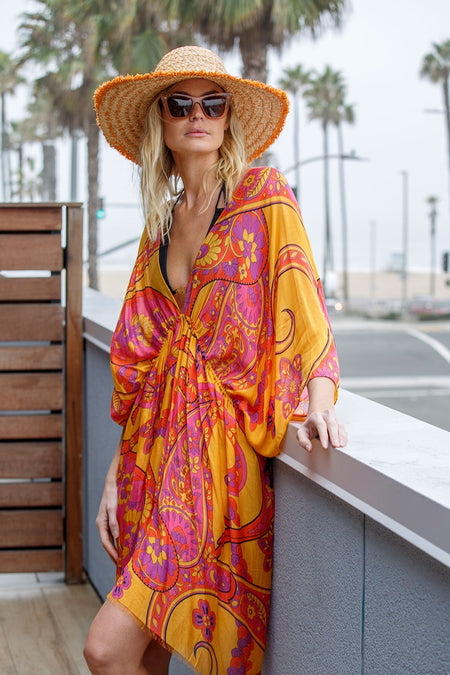Rita Reversible Sun Dress in Spring Splendor Print