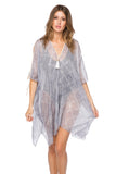 Pool to Party Kaftan Open Shoulder Dress in Silver Lining