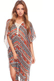 Pool to Party Kaftan Orange | Boho Blanket / O/S / Orange Maxi Kaftan Tassel Dress in Boho Blanket