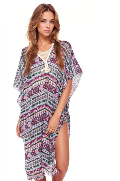 Pool to Party Kaftan Orange | Boho Blanket / O/S / Orange Maxi Kaftan Tassel Dress in Boho Blanket