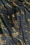 Pool to Party Kaftan OS / Black Open Shoulder Coveurp Sun Dress in Flat Line with Gold