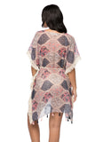 Pool to Party Kaftan Sundress One Size / Multi Boho Beach Sundress in Lattice Garden Print