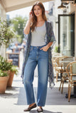 pool-to-party-kimono-Geo Scribble Mid-Weight Crepe Print Kimono Coverup Multi Denim