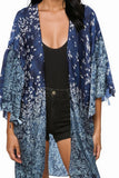 Pool to Party Kimono Bell Kimono Sleeve Satin Prints Beach Coverup