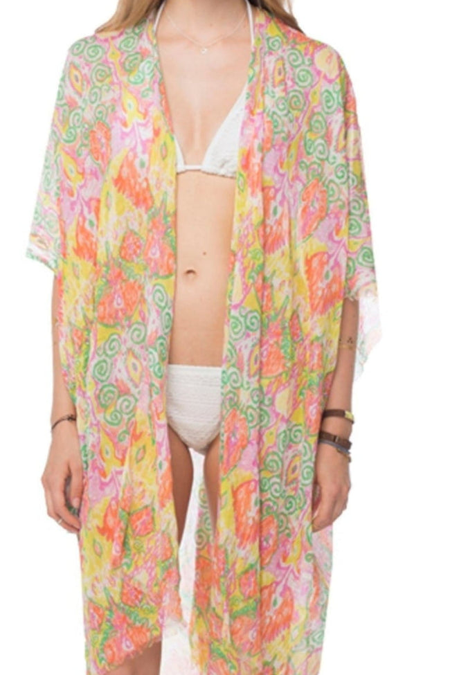 Pool to Party Kimono Coral / One Size Day Dreamer Kimono Wrap in Coral