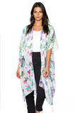 Pool to Party Kimono Coverup One Size / Multi / 100% Viscose Aloha Paradise Print Kimono Coverup