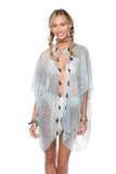 Pool to Party Kimono Coverup Sky / One Size Loose & Easy Kimono Shrug Coverup  in Faded Light Print