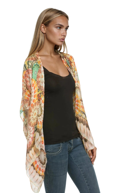 Day Dreamer Print Kimono Cotton Coverup