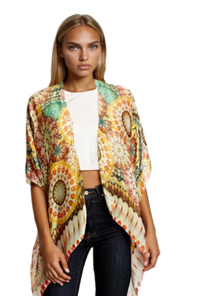 Pool to Party kimono Electric Bloom Print Coverup Kimono Wrap
