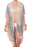 Pool to Party Kimono Grey / One Size Embroidered Fiesta Kimono Wrap