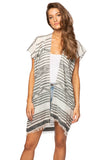 Pool to Party Kimono Ivory / One Size Land Dweller print Kimono Wrap in Ivory