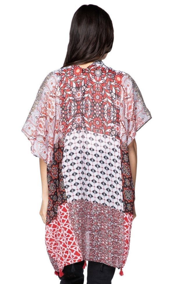 Pool to Party Kimono One Size / Black / 100% Polyester Marisa Patches Kimono Wrap