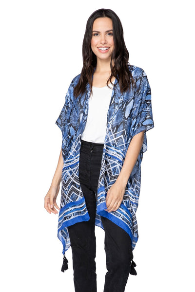 Pool to Party Kimono One Size / Blue / 100% Polyester Bebop Blues Kimono Wrap