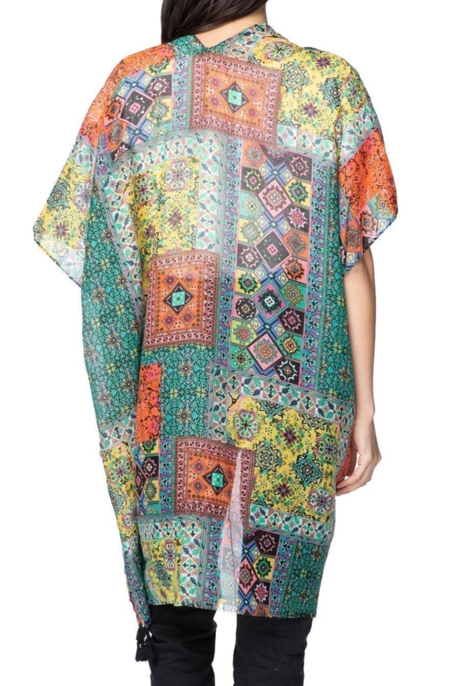 Pool to Party Kimono One Size / Green / 100% Polyester Summer Bazaar Kimono Wrap