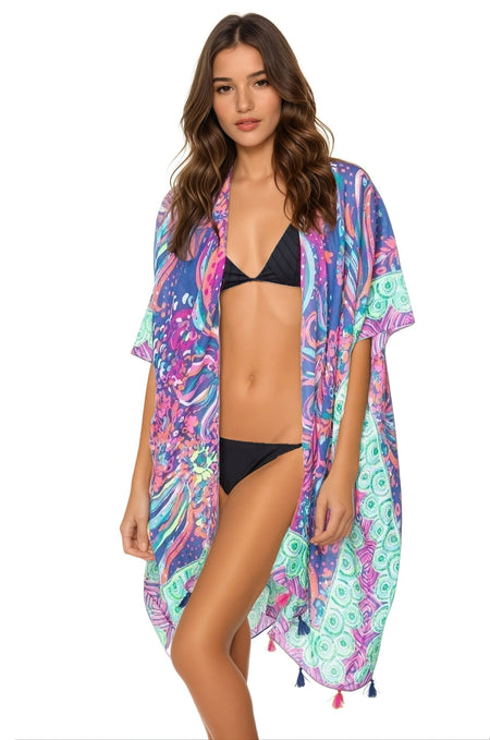 Out at Sea Print Coverup Kimono
