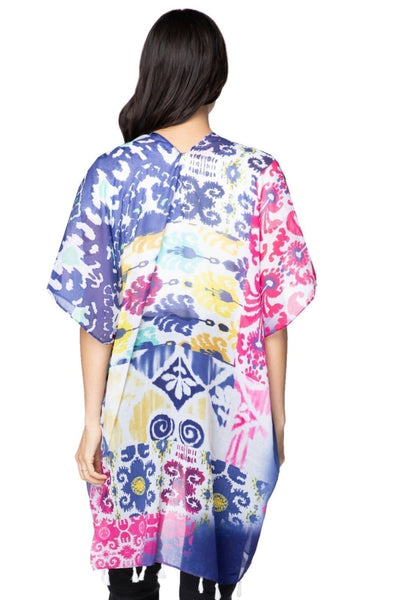 Pool to Party Kimono One Size / Multi / 100% Polyester Mystic Relic Digital Print  Kimono