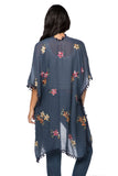 Pool to Party Kimono One Size / Navy / 65% Polyester/35% Viscose Dash of Daisy Embroidered Kimono in Navy