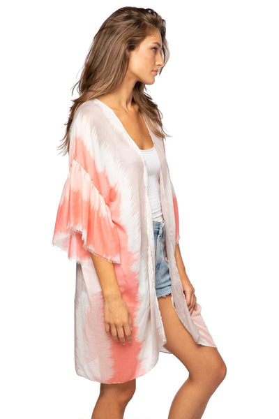Pool to Party Kimono Pink / One Size Shades of Color Bell Kimono in Pink