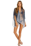 Pool to Party kimono Polka Dots print / One Size / Navy Polka Dots Print Coverup Kimono Wrap