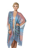 Pool to Party Kimono Sky / One Size The Janice Print Kimono Coverup