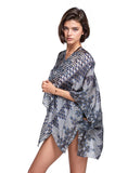 Pool to Party Kimono SPPPCS / One Size / JM-HZY Jewel Medallion Enchanting Silky Print Crop Kimono Coverup