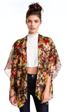 Pool to Party Kimono SPPPCS / One Size / S10 Red Tropical Bouquet Enchanting Silky Print Crop Kimono Coverup