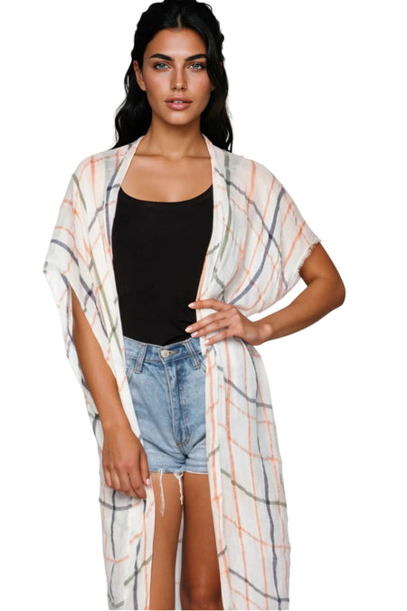 Day Dreamer Print Kimono Cotton Coverup
