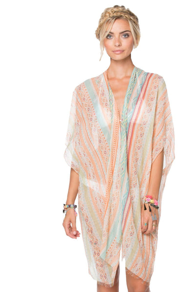 Pool to Party Luxury Print Fabric Coverup Kimonos - Subtle Luxury
