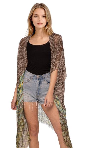 Pool to Party Luxury Print Fabric Coverup Kimonos - Subtle Luxury