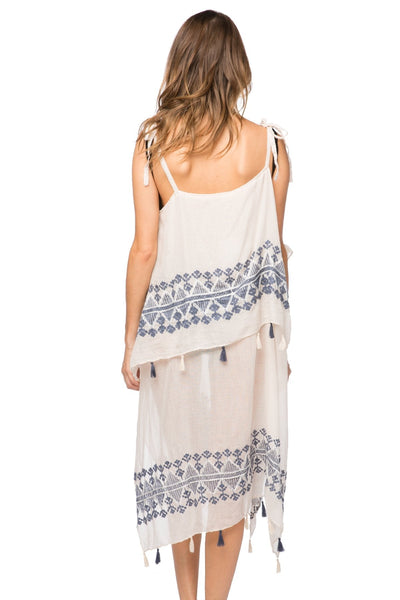 Pool to Party Maxi Coastal Getaway Dress / One Size / Ivory May Showers Embroidery Fabric | Coastal Getaway Dress
