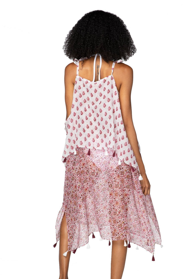 Pool to Party Maxi Coastal Getaway Dress / One Size / Maroon Melody Fair Print | Coastal Getaway Sundress Coverup