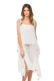 Pool to Party Maxi Coastal Getaway Dress / One Size / White Rainbow Tassel |  Coastal Getaway Dress